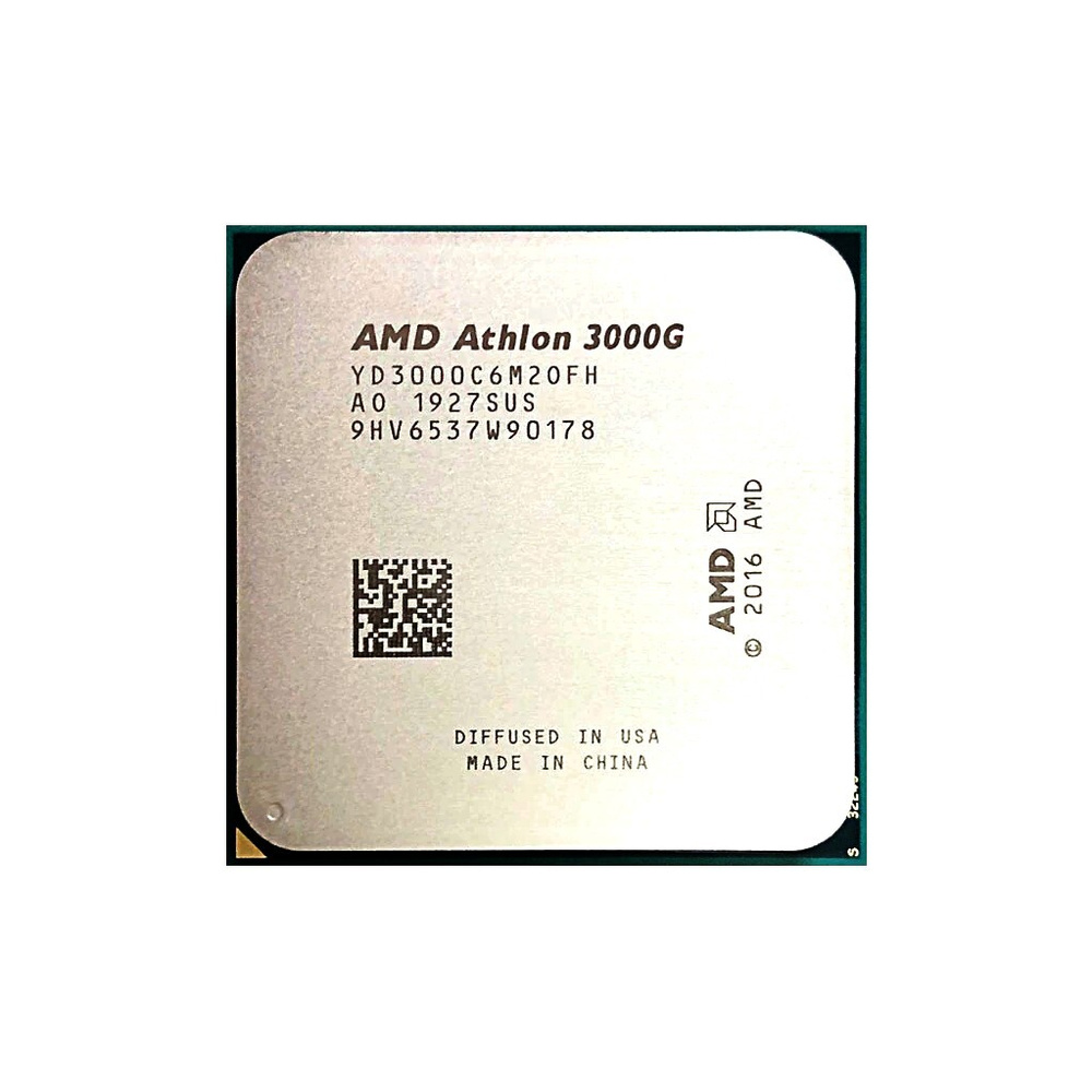 Процессор AMD Athlon 3000G OEM - AM4, 2 x 3500 МГц, L2 - 1 МБ, L3 - 4 МБ,  2хDDR4-2667 МГц, Radeon Vega 3, TDP 35 Вт