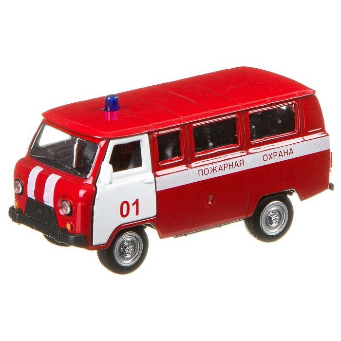 Машина Play Smart Автопарк Микроавтобус. Пожарная охрана 1:50  #1