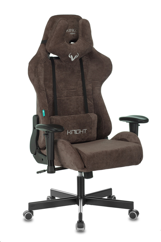 Кресло игровое Zombie VIKING KNIGHT LT10 темно-коричневый, с подголовником, крестовина металл  #1