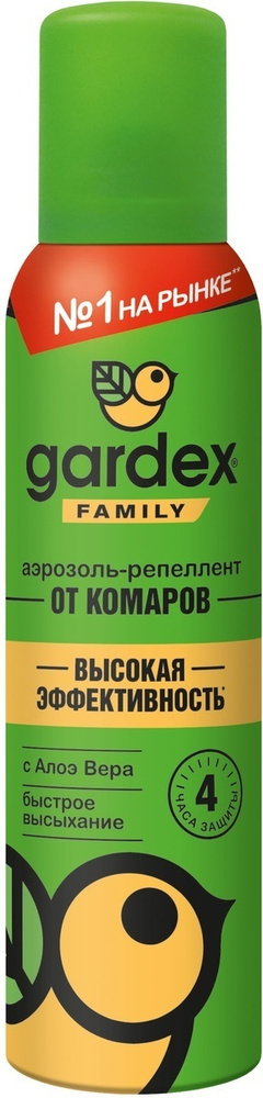 Аэрозоль-репеллент от комаров Gardex "Family", с алое вера, 150мл  #1