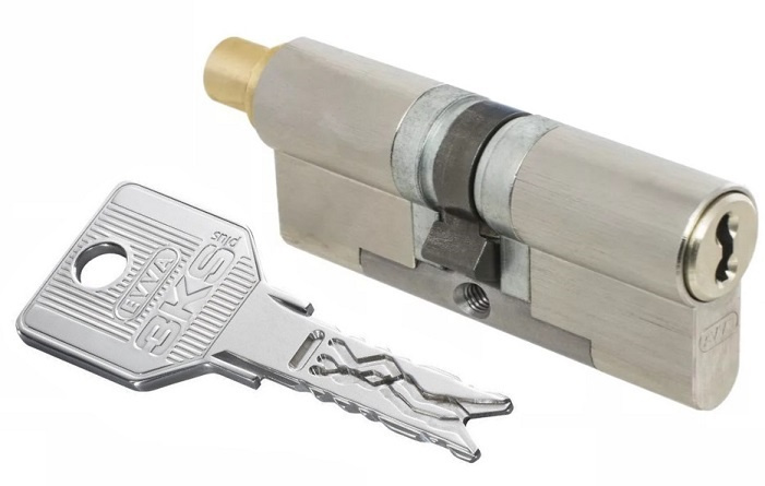 Цилиндровый механизм EVVA 3KS ключ/вертушка 72 мм. (36+36) матовый никель (личинка замка, сердцевина, #1