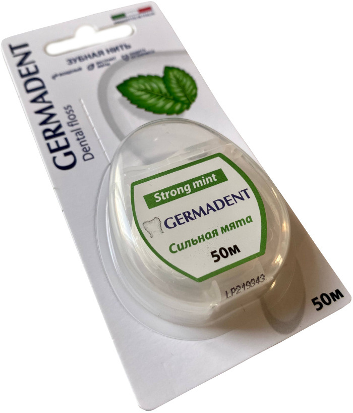 Зубная нить GERMADENT, Сильная мята, 50м #1