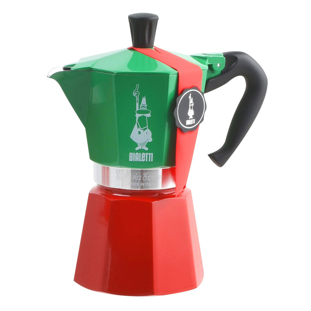 Гейзерная кофеварка Bialetti Moka Express Italia триколор 3 порции #1