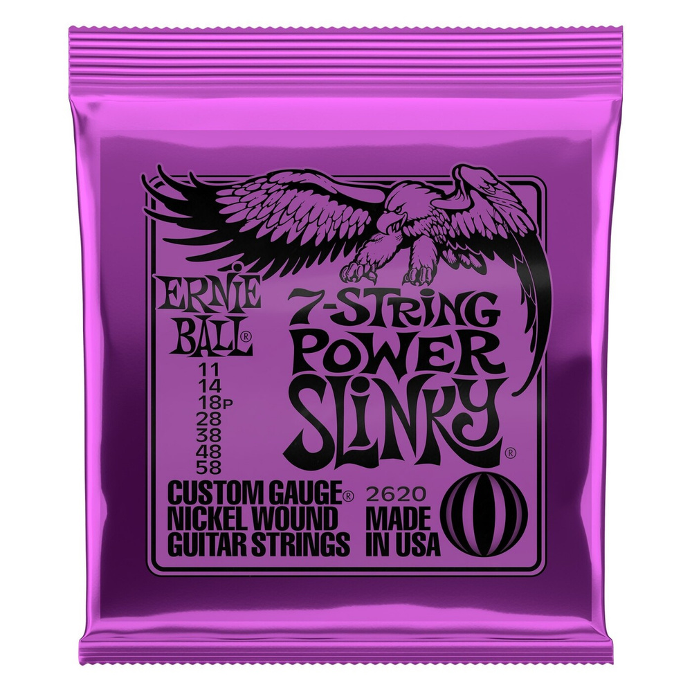 ERNIE BALL 2620 Nickel Wound Slinky Power 11-58 Струны для 7 струнной электрогитары  #1