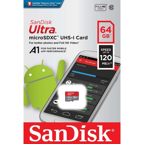 Карта памяти microsdxc 128 гб sandisk ultra sdsqua4 128g gn6mn