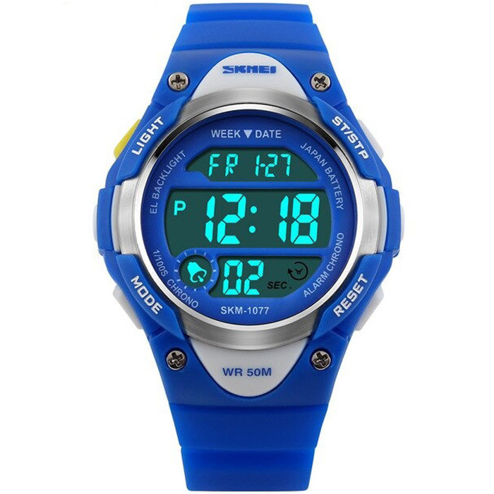 Часы наручные SKMEI 1077, спортивные, водонепроницаемые, будильник Синие  #1