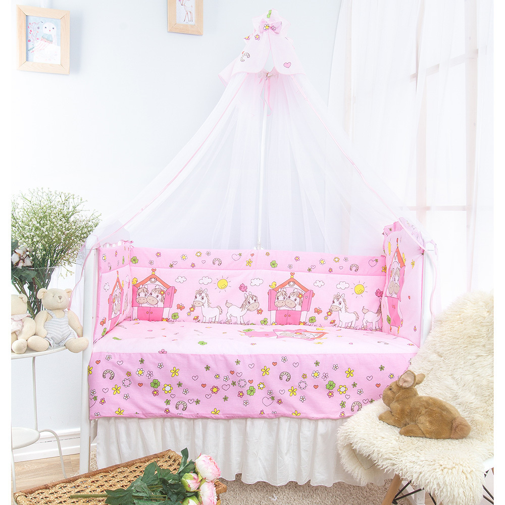 Комплект в кроватку для новорожденного Золотой Гусь Лошадки комплект в кроватку для новорожденного с #1
