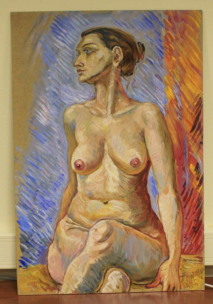 Картина В. Чуркина "Обнажённая натура. 1", 41х60 масло, оргалит, 2005 г. (см. фото)  #1