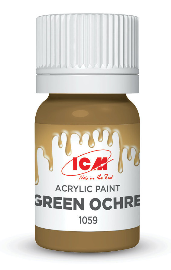 ICM Краска акриловая, Охра зеленая (Green Ochre), 12 мл, C1059 #1