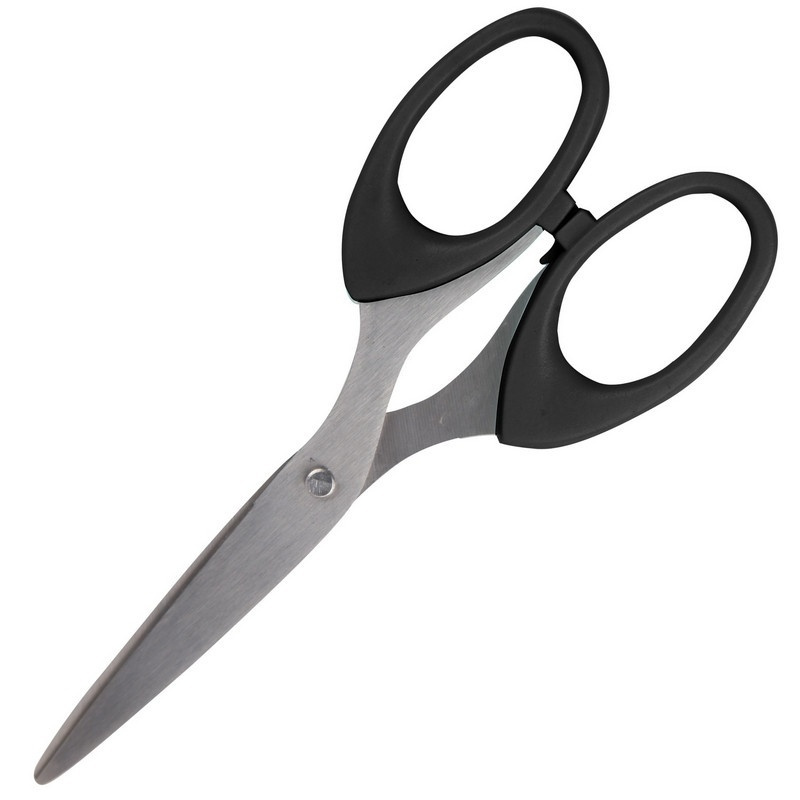 Ножницы Attache 140 мм, с пластиковыми эллиптическими ручками, цвет черный  #1
