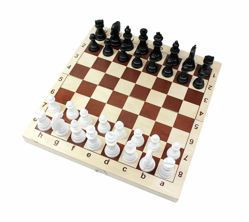 Шахматы Десятое Королевство пластмассовые фигуры в деревянной упаковке (поле 29х29 см) (3878)  #1
