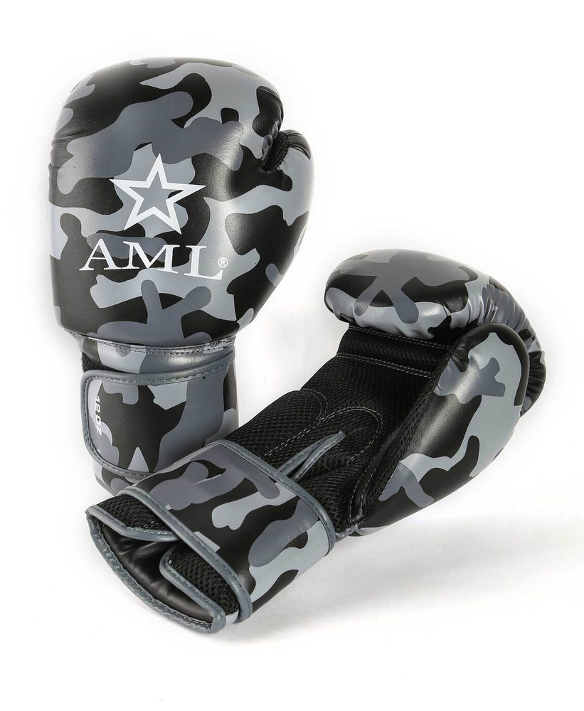 Перчатки боксерские AML Black Camo (10 унций) #1