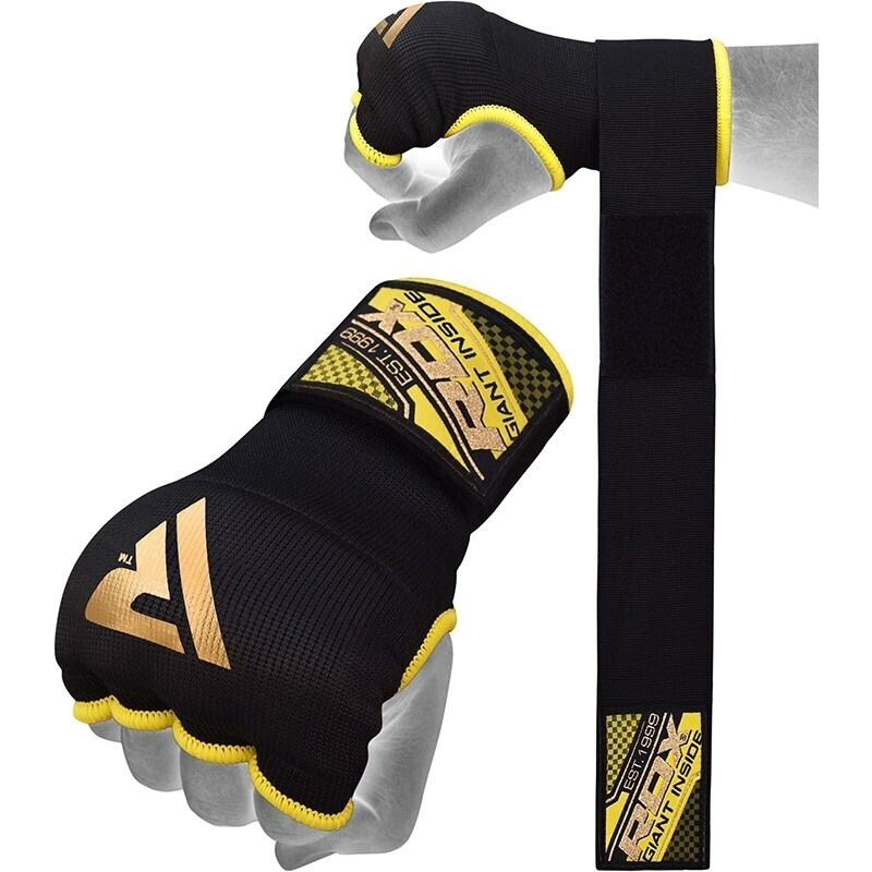 Гелевые бинты RDX GEL INNER GLOVES STRAP желтые #1