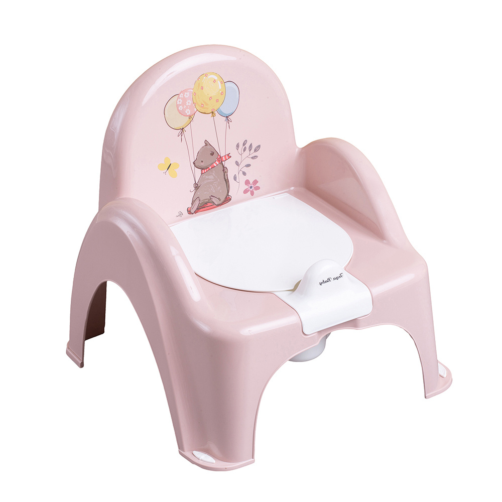 Горшок стульчик детский Tega baby Лесная сказка антискользящий, со съемной чашей и крышкой, розовый  #1