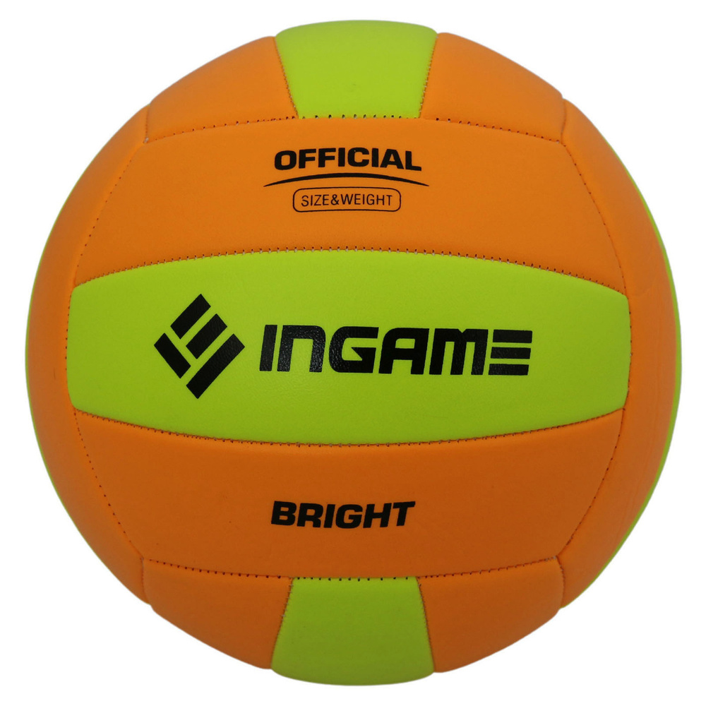 Мяч волейбольный INGAME BRIGHT оранжево-желтый, спортивный мячик для волейбола игровой пляжный волейбол #1