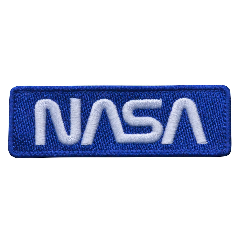 Нашивка, термоаппликация, Стежкофф, "NASA (BLUE)", 10х3 см, 1 штука  #1