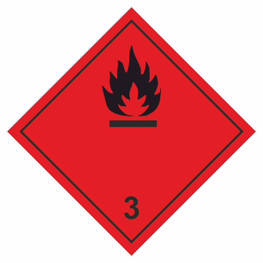 наклейка "ДОПОГ Опасный груз" (Легковоспламеняющаяся жидкость 3), 250*250, Арт рэйсинг  #1