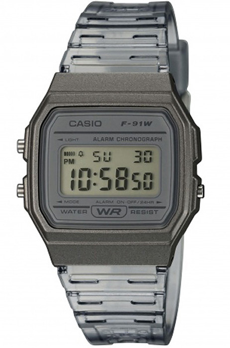 Электронные наручные часы Casio Collection F-91WS-8 с прозрачным ремешком  #1