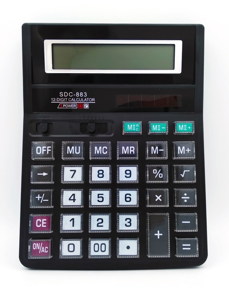Калькулятор 12 разрядов настольный большой SDC-883 для вычислений, калькулятор для ЕГЭ для школы для #1