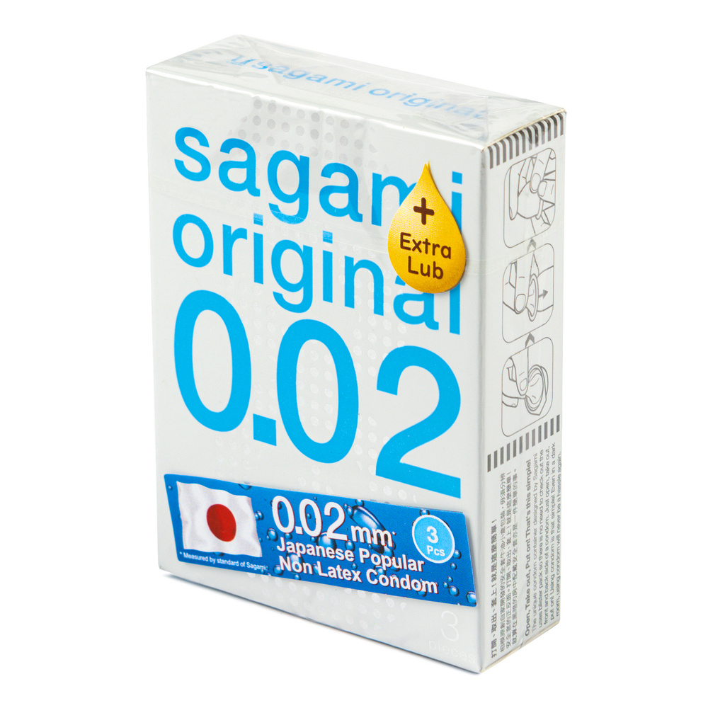 Sagami Original 002 EXTRA LUB - 3 шт Полиуретановые презервативы с дополнительной смазкой  #1