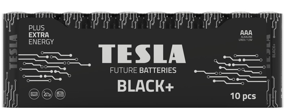 Батарейки Tesla AAA BLACK+, LR03/1,5V, блистер, 10 штук 8594183396682 #1