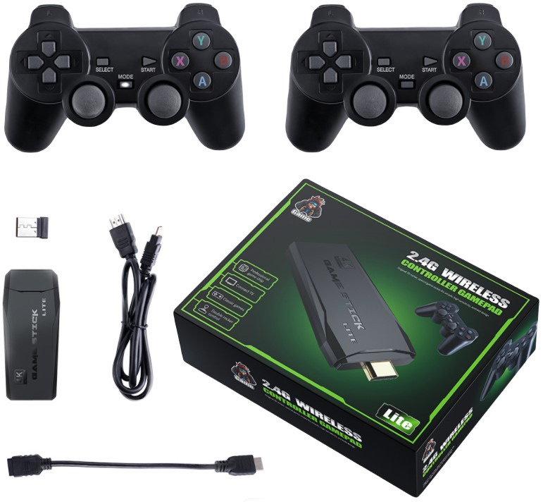 Игровая приставка, консоль DATA FROG Y3 Game Stick Lite 64Gb, 10000 игр, 4K, 2,4 ГГц. 8 бит, 16 бит, #1