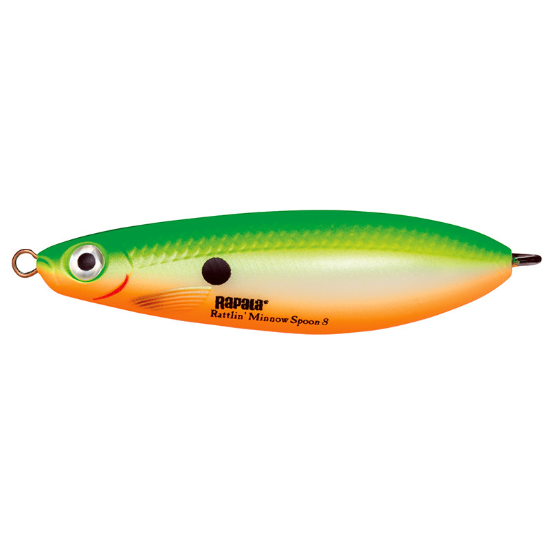 Блесна колебалка незацепляйка RAPALA Rattlin' Minnow Spoon 08 цвет GSU 8 см. - 16 гр приманка с шумовой #1