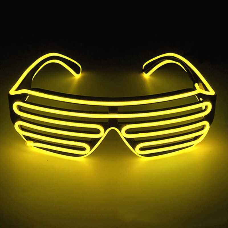 Светящиеся LED очки неоновые (желтые) #1