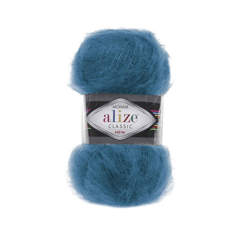 Пряжа Alize Mohair Classic New (Мохер Классик Нью) - 1 моток Цвет: 646 темно-бирюзовый 25% мохер, 24% #1