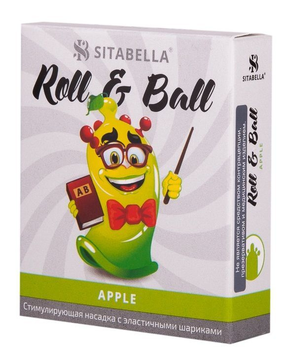 Стимулирующий презерватив-насадка Roll & Ball Apple - 1 штука в упаковке  #1