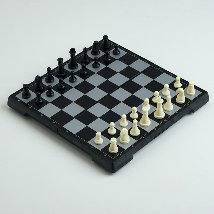 Игра настольная "Шахматы", магнитная доска, 19.5 х 19.5 см, чёрно-белые  #1