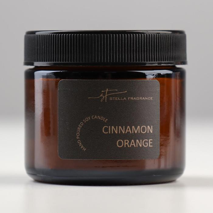 Свеча ароматическая в банке CINNAMON ORANGE , соевый воск, 50 г, апельсин и корица  #1