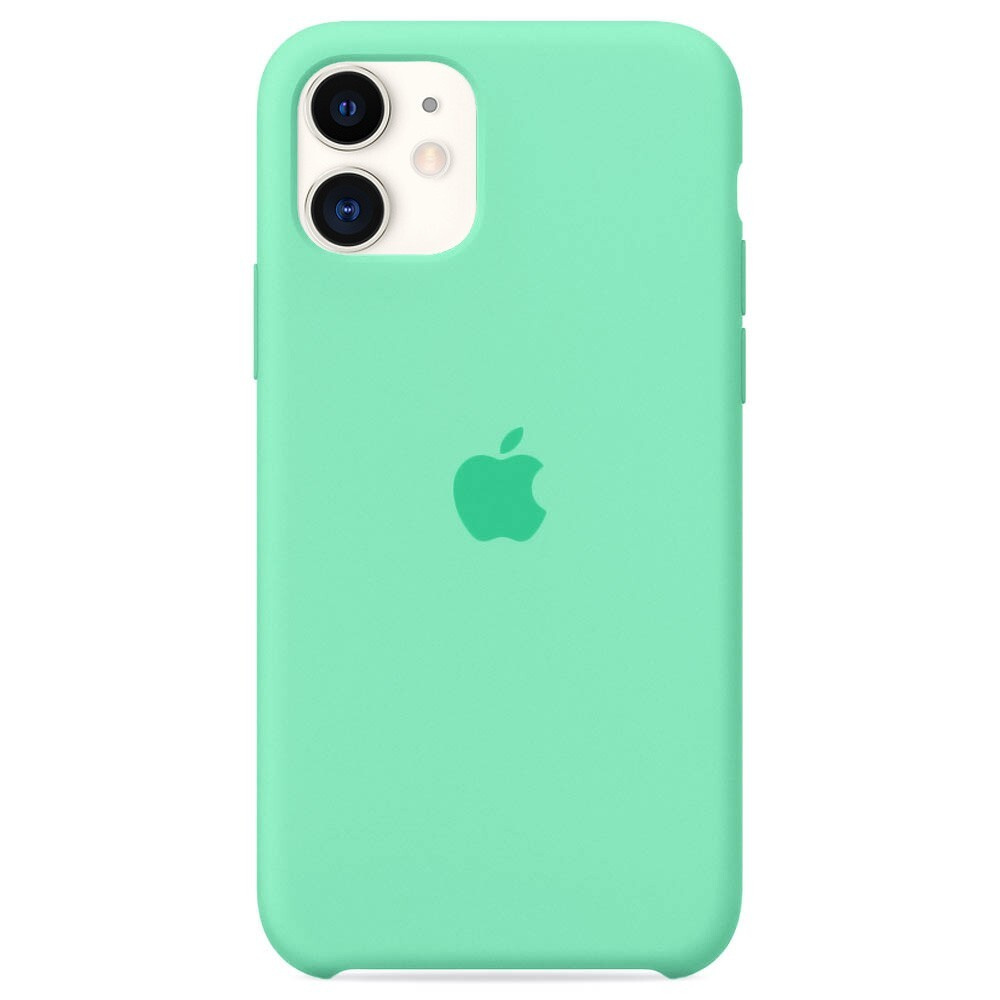 Силиконовый чехол для смартфона Silicone Case на iPhone 11 / Айфон 11 с логотипом, мятный  #1