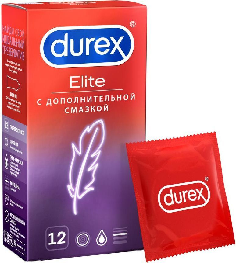 Презервативы Durex Elite сверхтонкие, с дополнительной смазкой 12 шт  #1