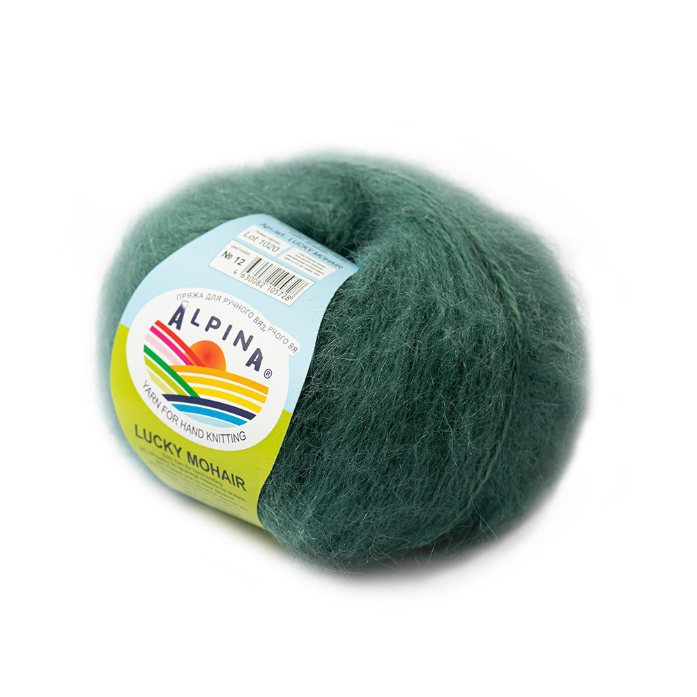 Пряжа ALPINA "LUCKY MOHAIR" 60% кид мохер, 40% акрил 50 г 150 м №12 бирюзово-мятный  #1