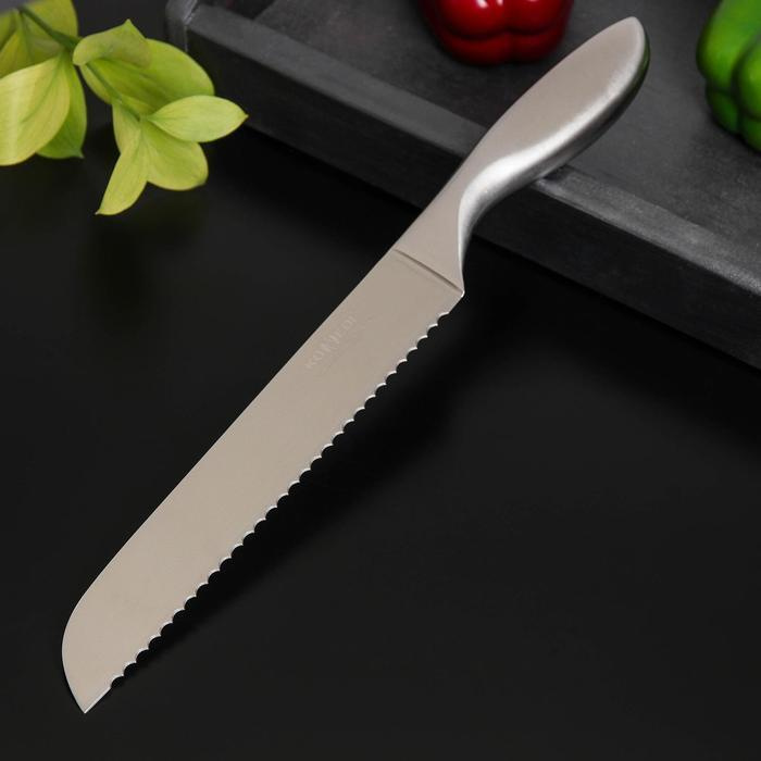 ТероПром Кухонный нож для хлеба, длина лезвия 20 см #1