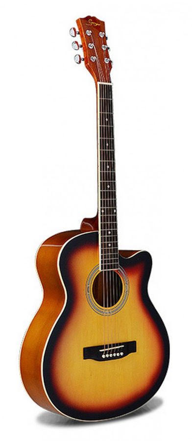 Smiger GA-H10-3TS 6-струнная акустическая гитара с вырезом, размер 40", корпус липа, гриф махагон, покрытие #1