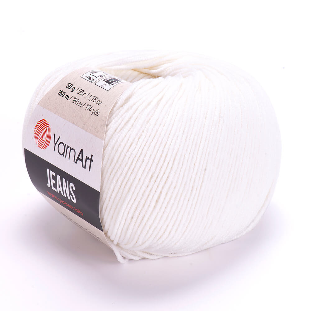 Пряжа Yarn-Art Jeans, 5 мотков (160м, 50гр), цвет 01 Белый #1