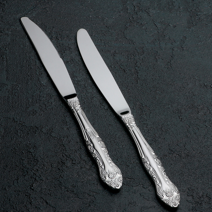 Нож столовый "Тройка", высота21,5 см, цвет серебряный #1