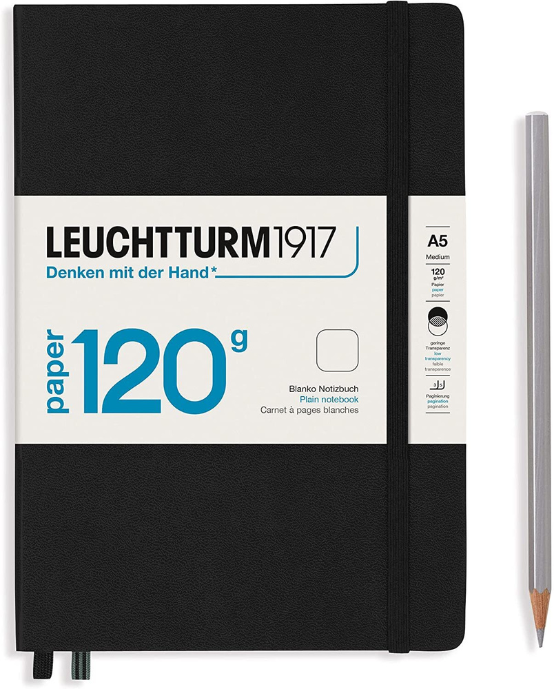 Блокнот Leuchtturm Edition 120g А5 (14.5x21см.), 120г/м2, 203 стр. (102 л.), без разметки, твердая обложка #1