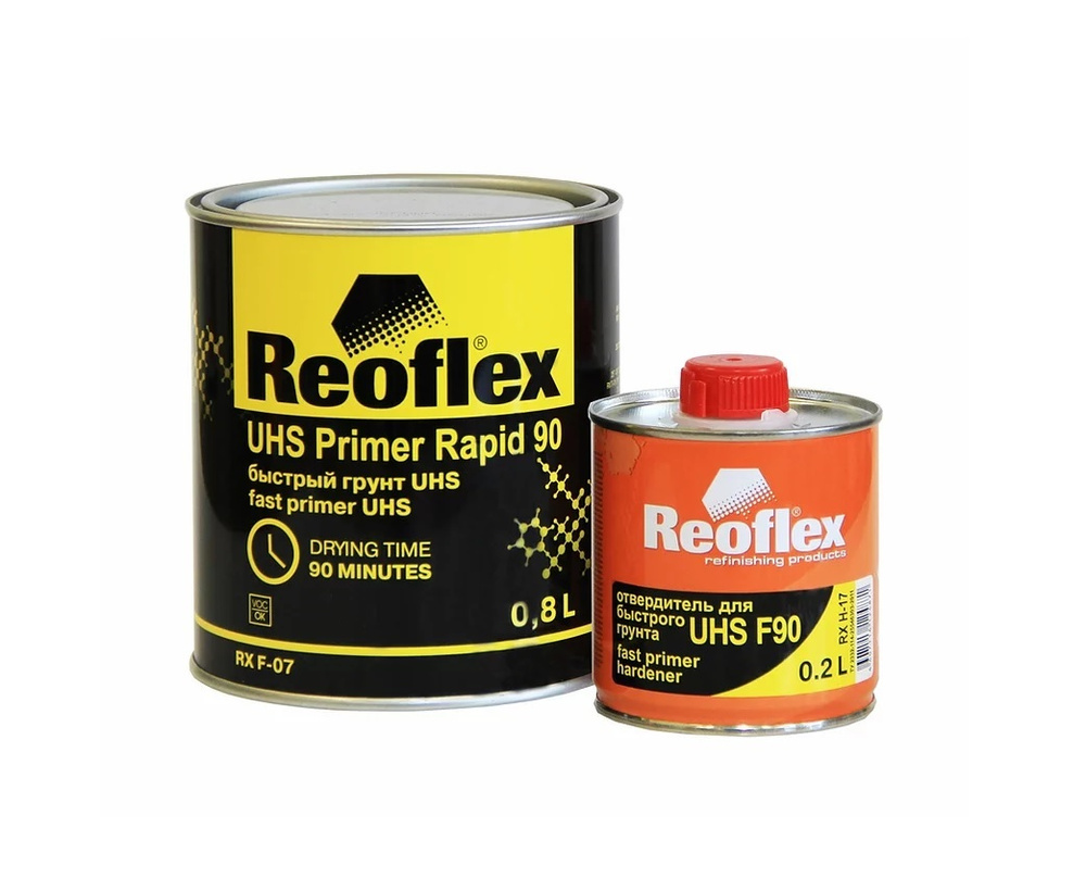 REOFLEX Быстрый грунт UHS Primer Rapid 90 RX F-07 (0.8л, светло-серый) + отвердитель RX H-17 (0.2л)  #1