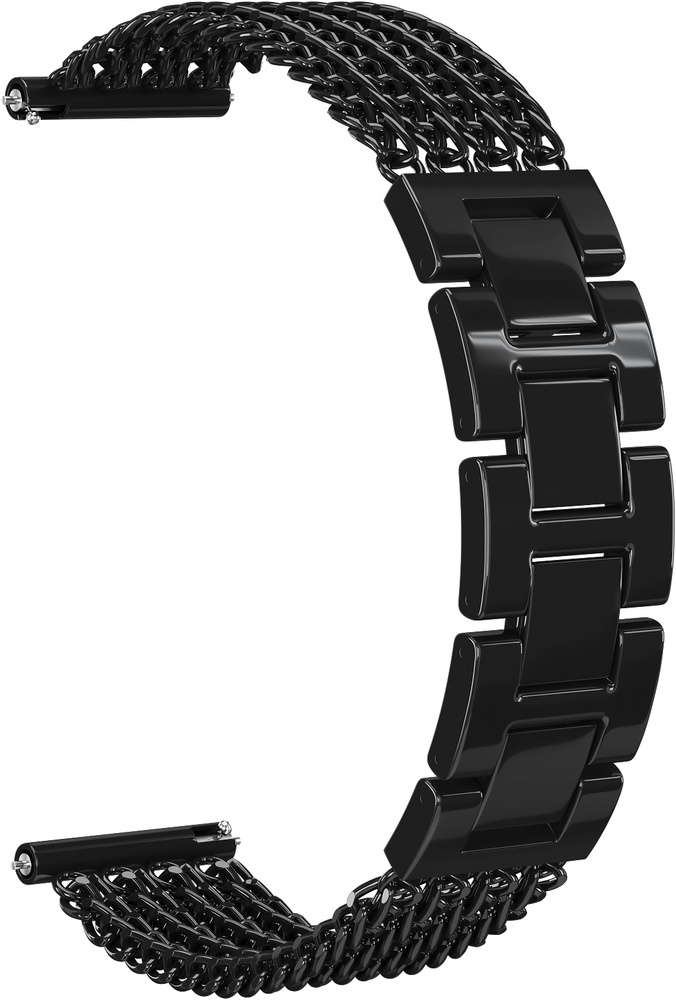 Ремешок металлический GSMIN Four Chain 22 для Samsung Galaxy Watch 3 45мм (Черный)  #1