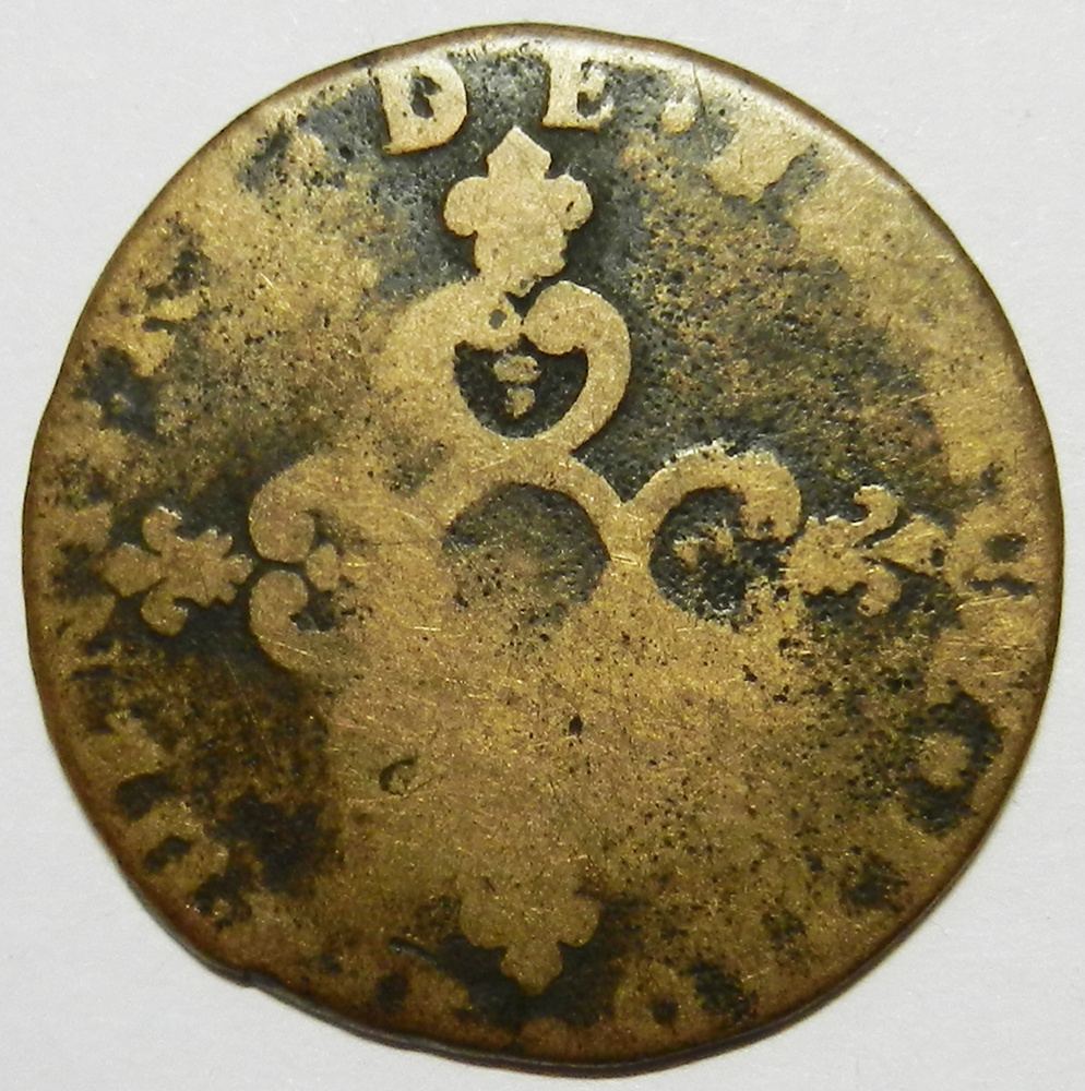 Монета 6 денье (дарденн) 1710 г. & (Экс-ан-Прованс) Франция  F #1
