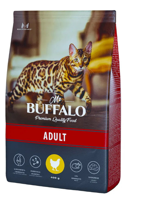 Сухой корм Мистер Баффало (Mr.Buffalo) Adult для кошек с курицей 400г  #1