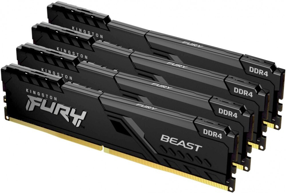 Kingston Fury Оперативная память Beast Black DDR4 2666 МГц 4x32 ГБ (KF426C16BBK4/128)  #1