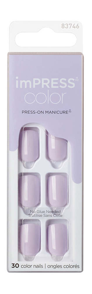 Твердый лак для ногтей короткой длины / Kiss Impress Color Press-On Manicure False Nails  #1