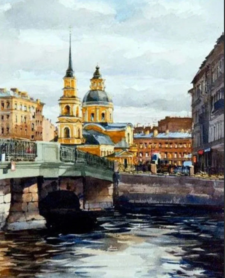 Картина по номерам на подрамнике 40х50см Санкт -Петербург VA-0358 пейзаж Питер  #1
