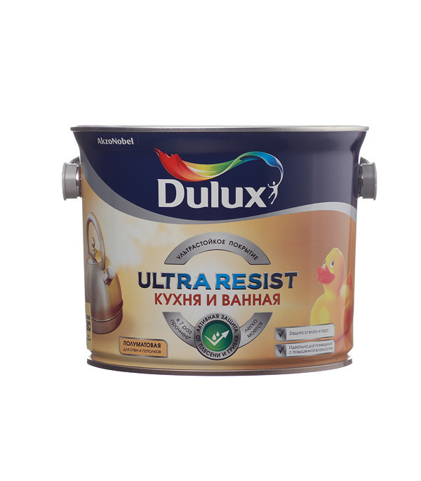 Краска моющаяся Dulux Ultra Resist кухня и ванная база BС бесцветная 2,3 л  #1