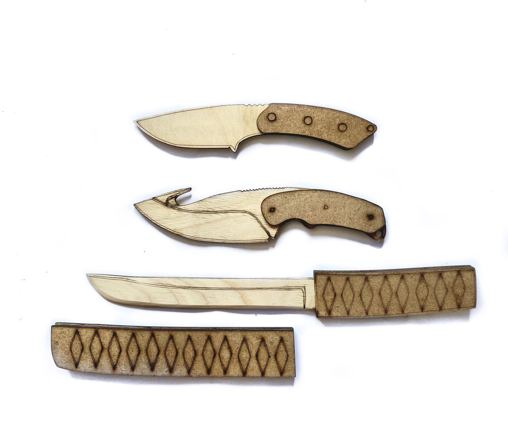 Набор 3 деревянных ножа Танто / ножи из игр / набор деревянного оружия / Нож Танто /  #1