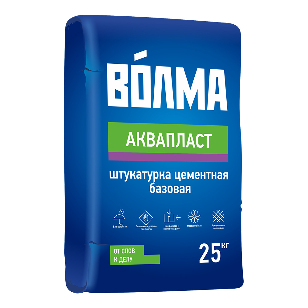 Штукатурка цементная Волма Аквапласт базовая 25 кг #1